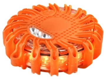 LAMPA KRĄŻEK ŚWIATŁO OSTRZEGAWCZE AWARYJNE FLARA LED SOS IP65 MAGNES HAK