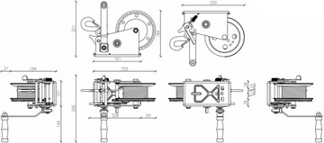 РУЧНАЯ ТРОСОВАЯ ЛЕБЕДКА Портативная майорановая лебедка DRAGON 1588 кг