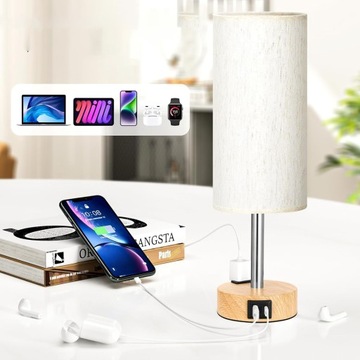 НОЧНИК С USB-C + A И РОЗЕТКОЙ ПЕРЕМЕННОГО ТОКА С РЕГУЛИРОВКОЙ РЕГУЛИРОВКИ ДЛЯ СПАЛЬНИ И ОФИСА