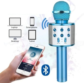 ДЕТСКИЙ БЕСПРОВОДНОЙ ПОРТАТИВНЫЙ МИКРОФОН С BLUETOOTH С ДИНАМИКОМ КАРАОКЕ