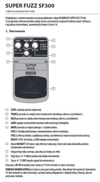 SF300 Super Fuzz Guitar эффект, напольный дисторшн, Behringer 60-х и 70-х годов