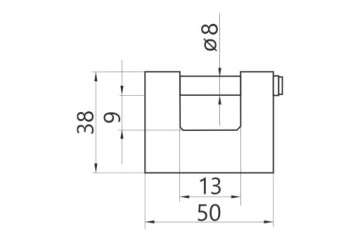 Gerda Цельнолитой чугунный навесной замок KZZT 3 ключа 70 мм