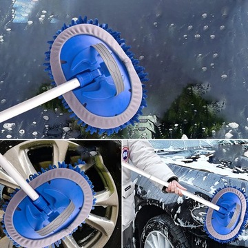 ТЕЛЕСКОПИЧЕСКАЯ ЩЕТКА ДЛЯ МЫТЬЯ АВТОМОБИЛЕЙ АВТОБУСОВ МЯГКАЯ СМЕННАЯ ШВАБРА 160СМ