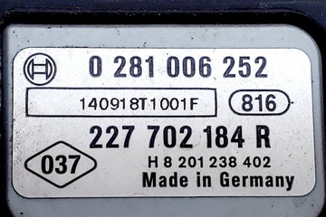 SENZOR TLAKU DPF RENAULT SCENIC III (JZ0/1_) 227702184R 1.6L DIESEL