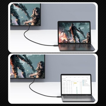 КАБЕЛЬ ДИСПЛЕЯ НА HDMI 1,8 м, ЧЕРНЫЙ КАБЕЛЬ 4K, АДАПТЕР, ЗОЛОТЫЕ НАКОНЕЧНИКИ