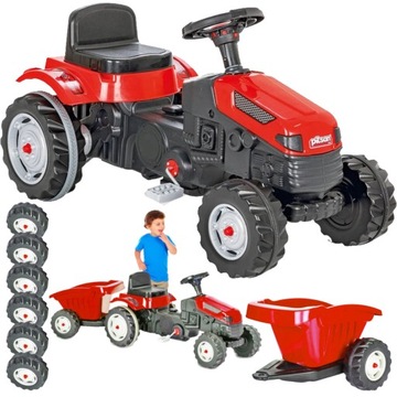 PILSAN ОГРОМНЫЙ ПЕДАЛЬНЫЙ ТРАКТОР С РУЛЕМ, ПРИЦЕПОМ И СИГНАЛОМ