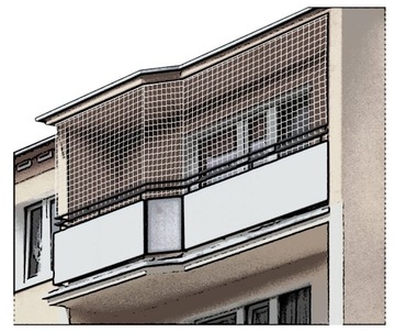 Wzmocniona siatka zabezpieczająca na przyczepę zielona oplot 3m x 3,5m