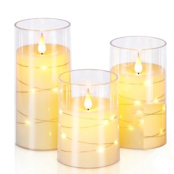 НАБОР ИЗ 3-Х СВЕЧ С ЭФФЕКТОМ ПЛАМЕНИ НА АККУМУЛЯТОРАХ