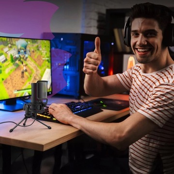 Mikrofon konferencyjny przewodowy USB z podświetleniem LED BEZ ZAKŁÓCEŃ