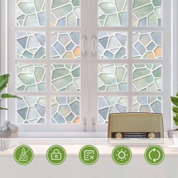 Конфиденциальность Наклейка на оконное стекло Стеклянные наклейки Статическое цепляющееся витражное стекло C Стиль