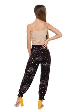 ЖЕНСКИЕ СВОБОДНЫЕ БРЮКИ АЛЛАДИН С ВЫСОКОЙ ПОСАДКОЙ, ЛЕТНИЙ УЗОР С УЗОРОМ MORAJ S/M