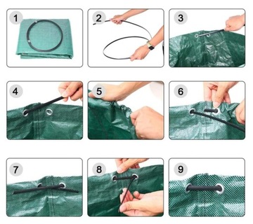 Большой садовый контейнер, корзина, мешок для травы, прочный, долговечный, 272 л.
