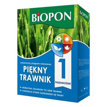 BIOPON NAWÓZ DO TRAWY PIĘKNY TRAWNIK PRZEDWIOŚNIE GRANULAT 2KG WZMACNIAJĄCY
