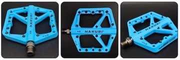 Pedały rowerowe HAKURI platformowe MTB duże lekkie antypoślizgowe + PINY