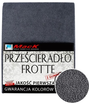 PRZEŚCIERADŁO FROTTE Z GUMKĄ 160X200 szary