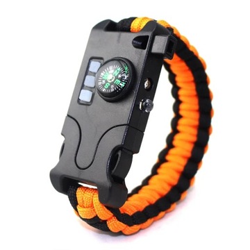 Outdoor Multifunctional Survival Laser Flashlight Paracord Bracelet 7 in 1