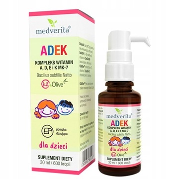 MEDVERITA WITAMINY ADEK DLA DZIECI 30ML/600 KROPLI