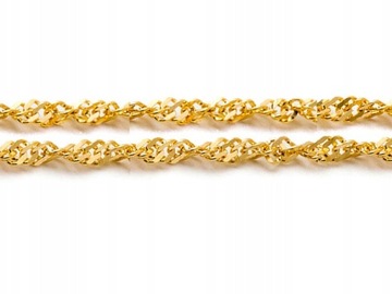 Złoty łańcuszek 585 singapur pełny 45 cm klasyczny splot na prezent 14kt