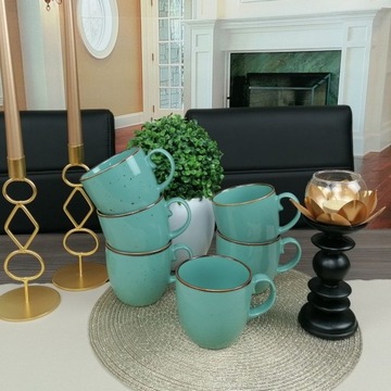 КОФЕЙНЫЙ НАБОР BOGUCICE RUSTIC GREEN 72 EL на 12 персон ЗЕЛЕНЫЙ С ЧАШКОЙ