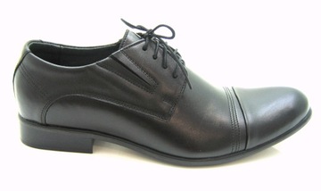 BUTY MĘSKIE OBUWIE WIZYTOWE SKÓRA CZARNE R.44