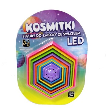 Kosmitki figurki do zabawy ze światłem LED