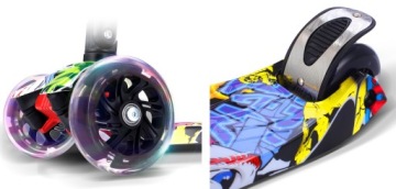 ТРЕХКОЛЕСНЫЙ БАЛАНСИРОВОЧНЫЙ СКУТЕР, ОСВЕЩЕНИЕ, СВЕТОДИОДНЫЕ КОЛЕСА, ТОРМОЗ ГРАФФИТИ