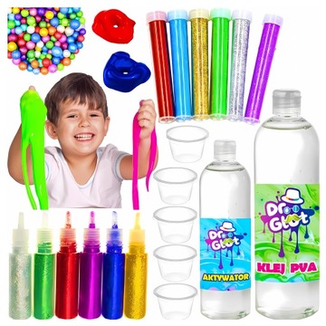 ZESTAW SLIME DO ROBIENIA GLUTÓW 7w1 kreatywny KLEJ