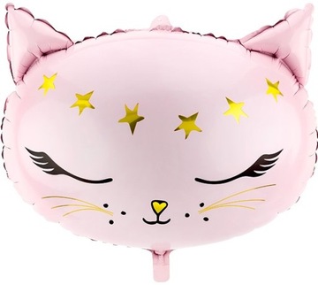 Balon foliowy RÓŻOWY KOT KOTEK pastelowy 48 cm na HEL dla dzieci urodziny