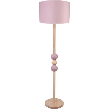 LAMPA PODŁOGOWA DREWNIANA RÓŻ PUDROWY RÓŻ STOJĄCA