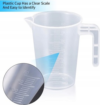 Zestaw 3 kubków z miarką, 50 ml, 100 ml, 250 ml, p