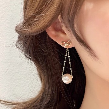 XIYANIKE Bowknot Pearl spadek kolczyki Trend Alloy
