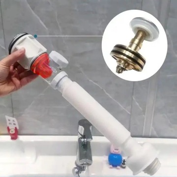 Гибкий сифон и пробка для умывальника с сетчатым фильтром