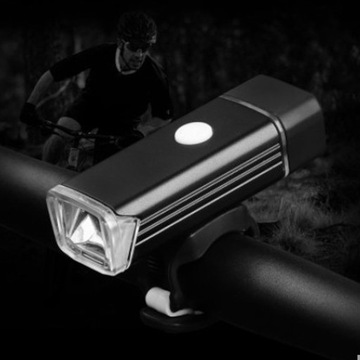 1 комплект перезаряжаемого переднего фонаря, заднего фонаря, велосипедной фары, фонарика, черного цвета