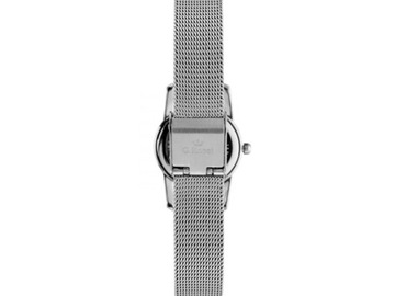 srebrny Zegarek DAMSKI BRANSOLETA tarcza czerń elegancki prezent dla niej