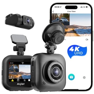 WIDEOREJESTRATOR JAZDY DOTYKOWY PRZÓD 4K+TYŁNA REJESTRATOR KAMERA COFANIA