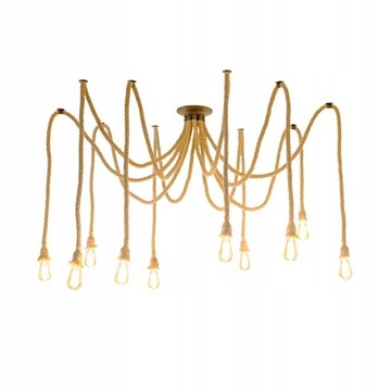 LAMPA SUFITOWA PAJĄK SPIDER SZNUREK ŻARÓWKI 10 APP682