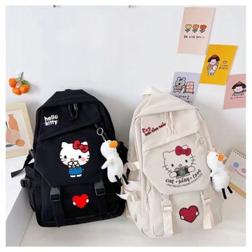 Plecaki Pojemne torby Y2k śliczne Hello Kitty Kawa