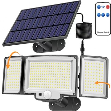 LAMPA SOLARNA LED 3w1 ZEWNĘTRZNA ULICZNA CZUJNIK RUCHU ZMIERZCHU 3280lm