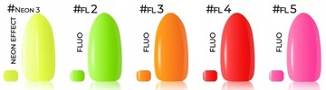 NEON FLUO CLARESA 5+2 Лаки для ногтей с гибридной верхней базой