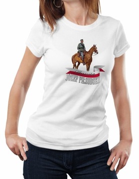 DAMSKA KOSZULKA PATRIOTYCZNA BIAŁA BAWEŁNA r.XL