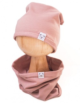 Dresowa czapka i komin dla dziecka 48 - 50 cm