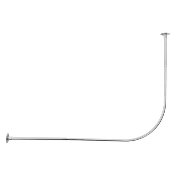 72-95x 90-130cm drążek do zasłon prysznicowych - srebrny