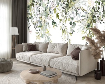 ФОТОБОИ 3D РАСТЕНИЯ ЛИСТЬЯ для гостиной на заказ.