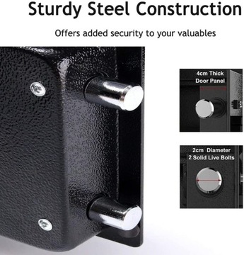Cyfrowy sejf z kluczem, ma?e 4,6 l domowe biuro hotelowe sejf,