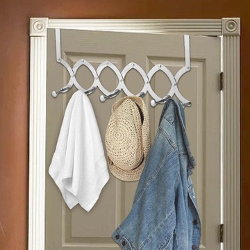 крючки над дверью, телескопическая складная вешалка из нержавеющей стали, 6 больших крючков