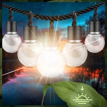 СОЛНЕЧНАЯ САДОВАЯ ГИРЛЯНДИЯ XXL 20 ЛАМПОЧЕК ДЛЯ ШАРИКОВОЙ ЦЕПИ ДЛЯ БАЛКОНА