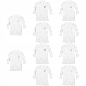 Белый лабораторный халат для детей, игрушки для животных, 10 шт.