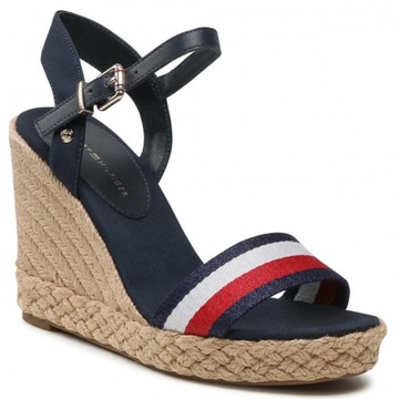 BUTY NA KOTURNIE TOMMY HILFIGER DAMSKIE SANDAŁY 39