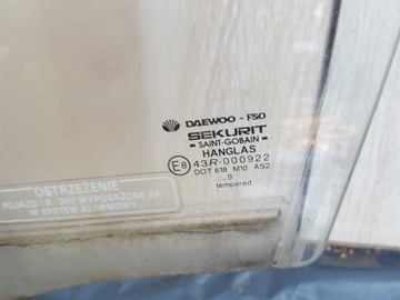 DAEWOO LANOS SKLO (OKNO) BOČNÍ DVEŘE PŘEDNÍ LEVÝ