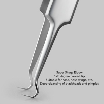 Изогнутый пинцет от черных точек с защитной крышкой с подсветкой 9B